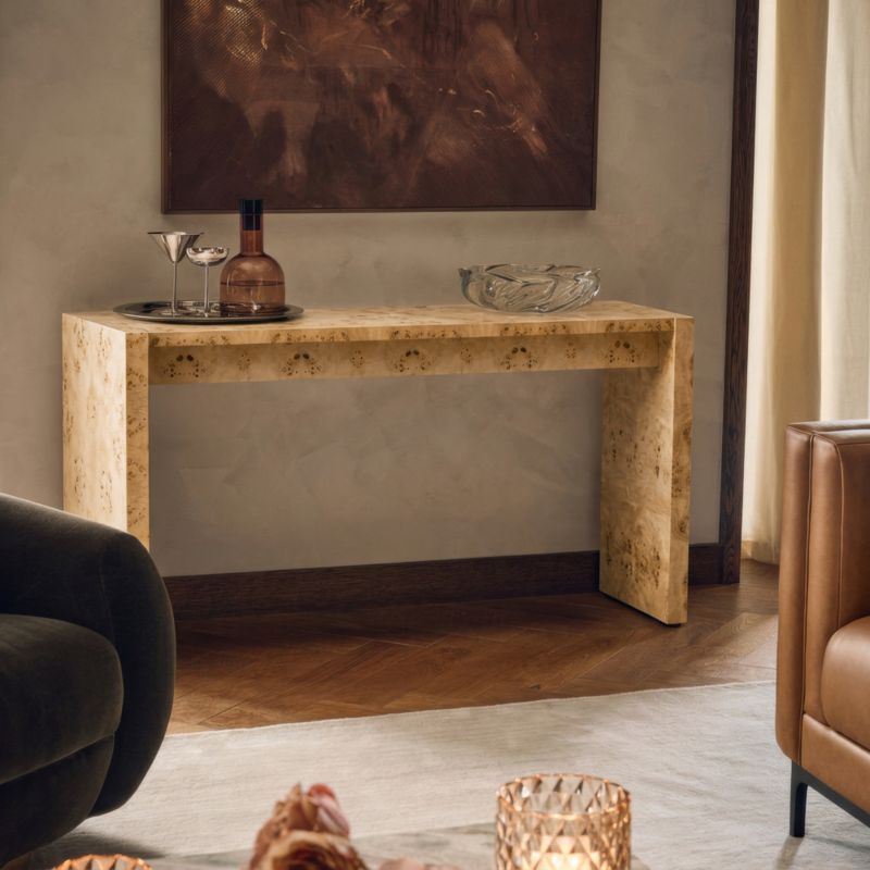 Niche 54" Neutral Burl Wood Console Table - image 2 of 10