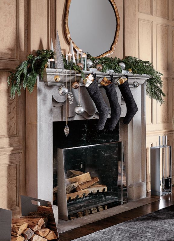 Christmas Mantel Decor Fireplace Accessories CB2 Canada   110822 Mantel Marquee 1