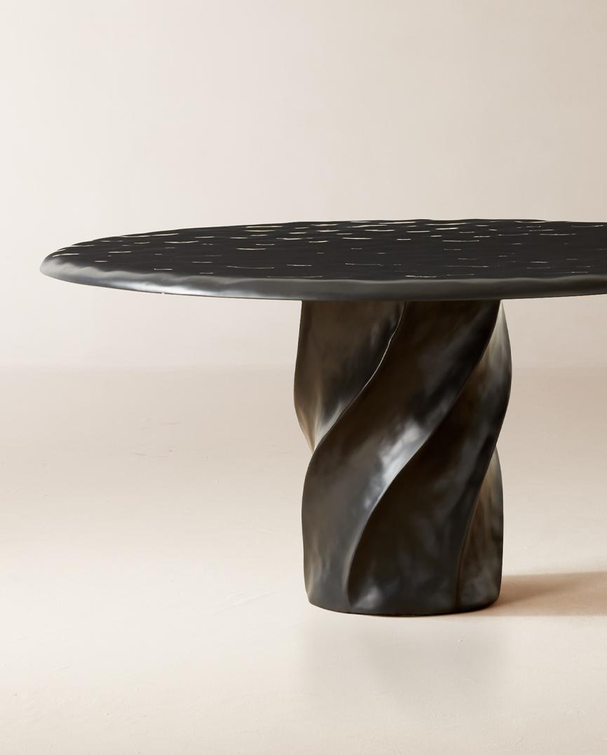 LUCIA BLACK RESIN DINING TABLE