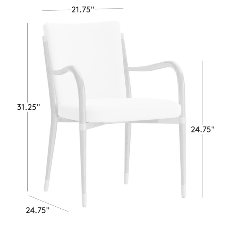 View Norrie Snow White Performance Fabric Dining Armchair - image 3 of 10