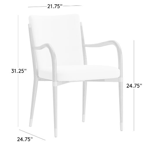 Norrie Snow White Performance Fabric Dining Armchair