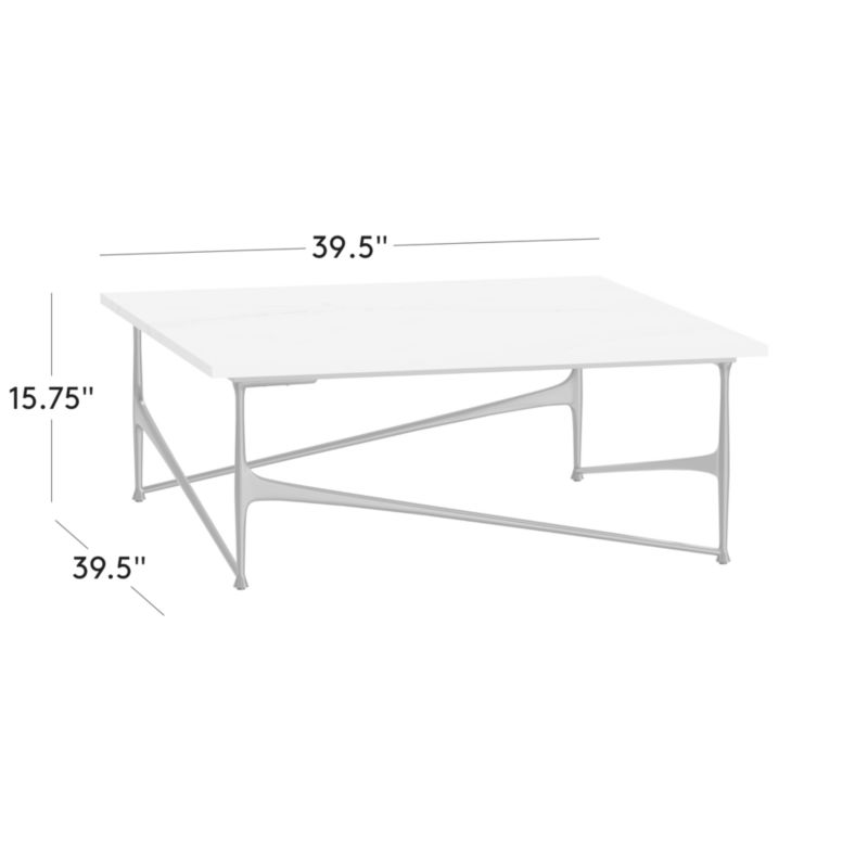 View Aerolit White Marble Coffee Table by Bill Curry - image 3 of 10