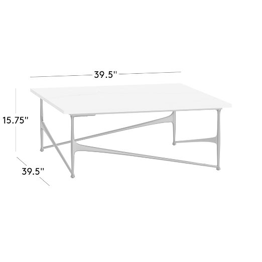 Aerolit White Marble Coffee Table by Bill Curry