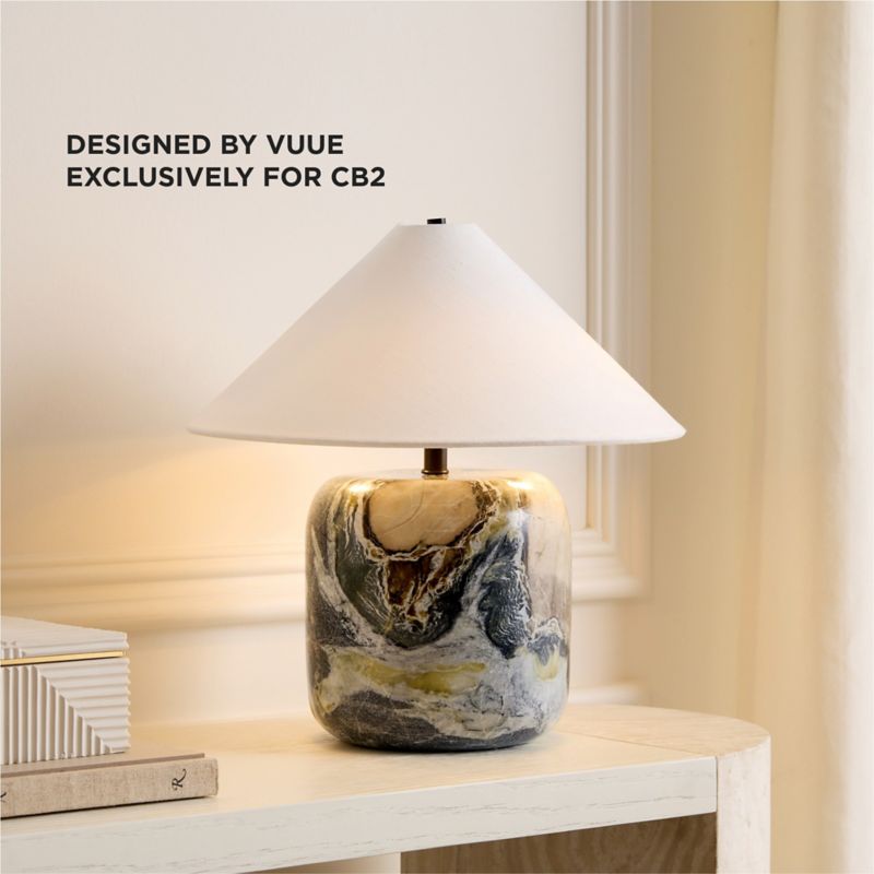 Play Block Mini Floral Jade Marble Table Lamp - video 1 of 1