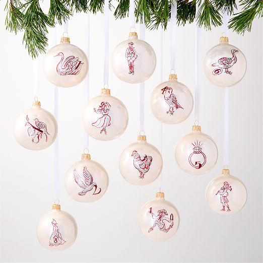 '12 Days of Christmas' Christmas Tree Ornaments Set of 12