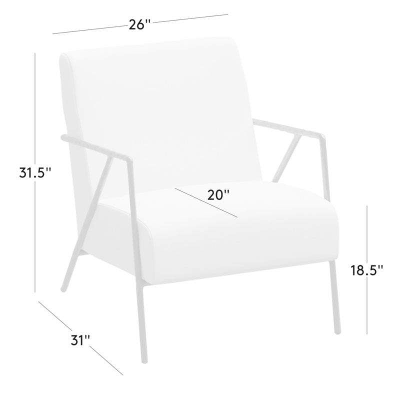 View Imogene White Performance Fabric Lounge Chair - image 3 of 11