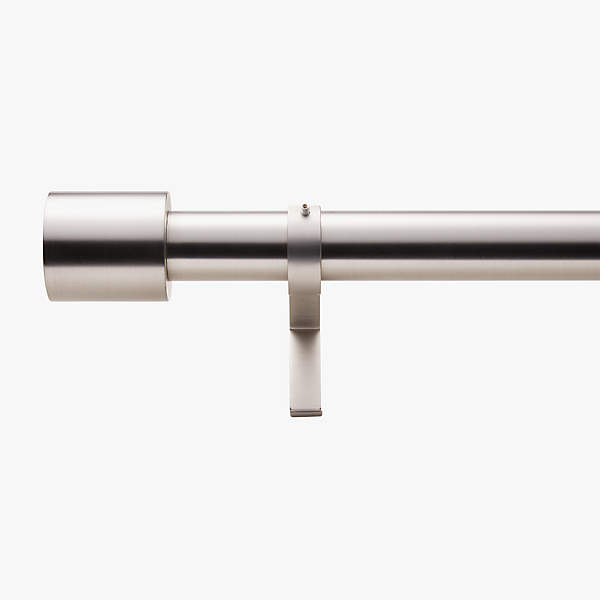Brushed Nickel Cap Finial Curtain Rod Set 28 48 X1 25 Dia Reviews Cb2 Canada Brushed Nickel Cap Finial Curtain Rod, Satin Nickel Curtain Rod