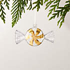 24K Gold and Clear Glass Candy Round Christmas Tree Ornament 3"
