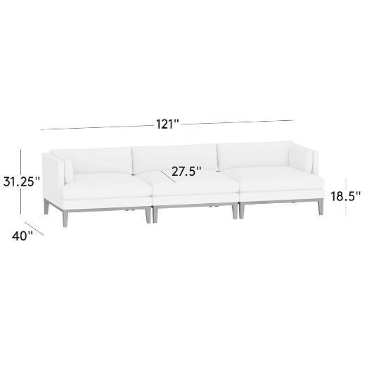 Mona 3-Piece Leather Sectional Sofa