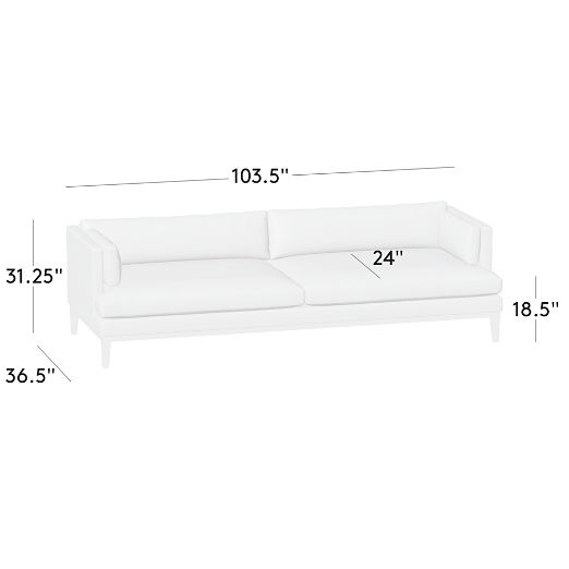 Mona 103" Leather Sofa