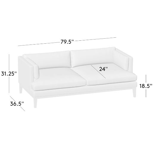 Mona 79.5" Leather Apartment Sofa