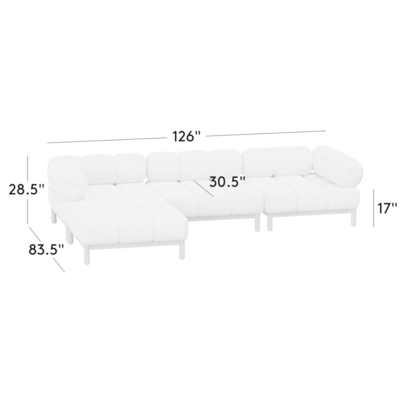 View Sevigne 4-Piece Modular L-Shaped Bone Leather Sectional Sofa by goop - image 3 of 10