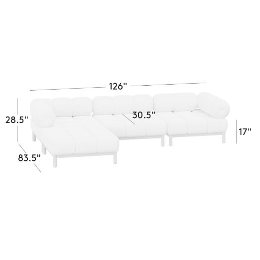 Sevigne 4-Piece Modular L-Shaped Bone Leather Sectional Sofa by goop