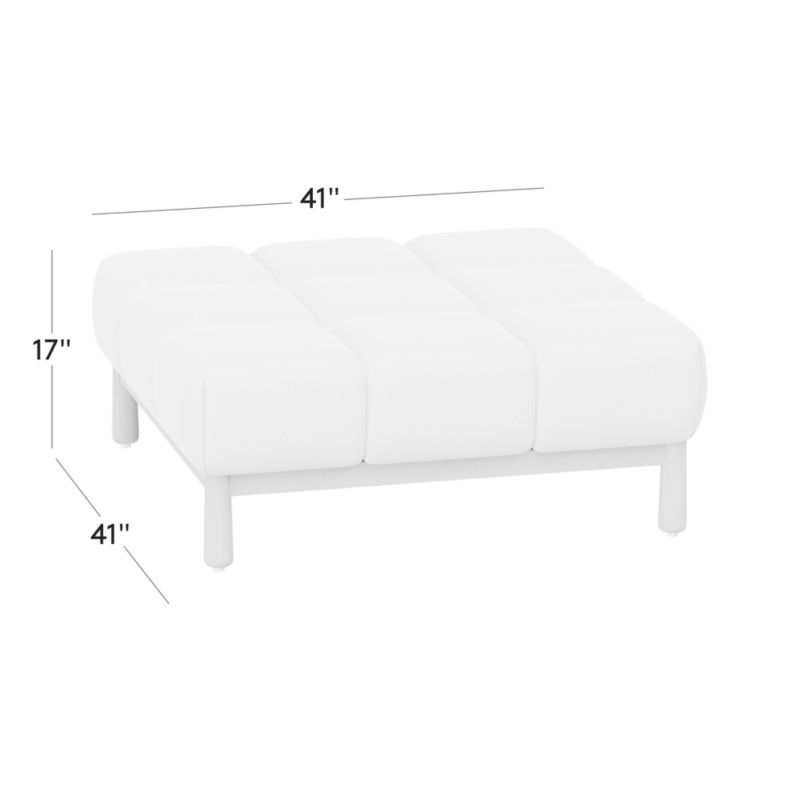 View Sevigne Ivory Boucle Ottoman by goop - image 3 of 9