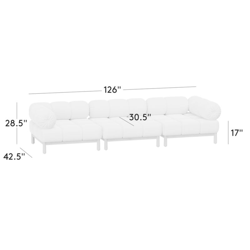 Sevigne 3-Piece Modular Ivory Boucle Sectional Sofa by goop