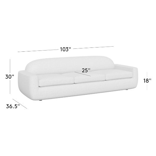 Aldine 103" Leather Sofa