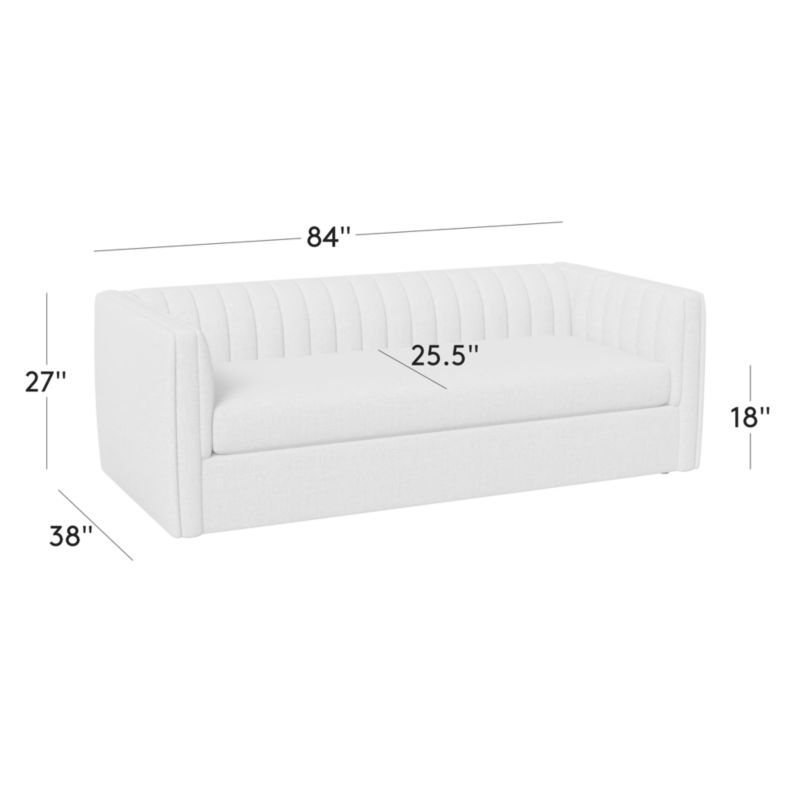 View Ivy 84" Spice Brown Performance Chenille Tufted Sofa - image 2 of 11