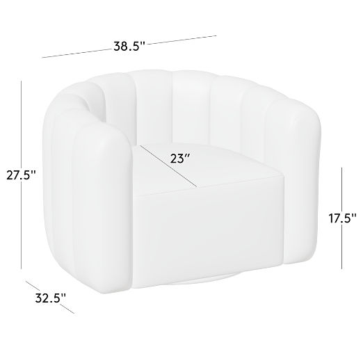 Fitz Channeled Leather Swivel Chair Bello Saddle