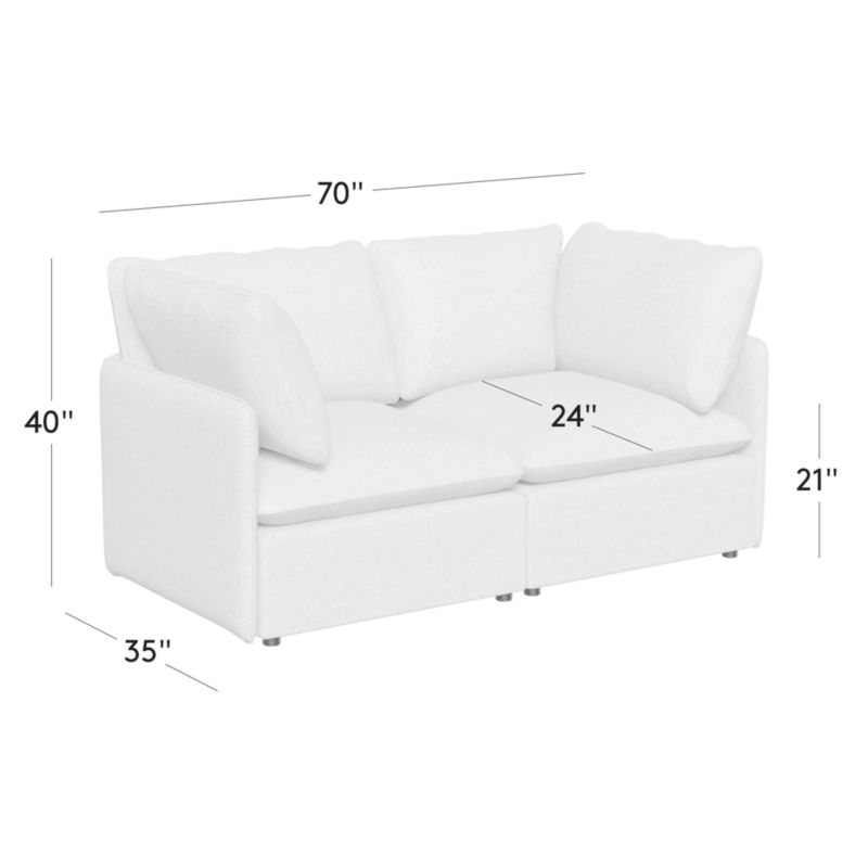 View Lumis 2-Piece White Performance Fabric Standard Depth Sectional Sofa - image 2 of 9