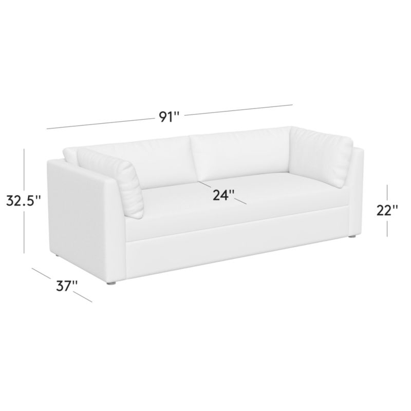 View Eleni 91" Ivory Performance Chenille Sleeper Sofa - image 2 of 10