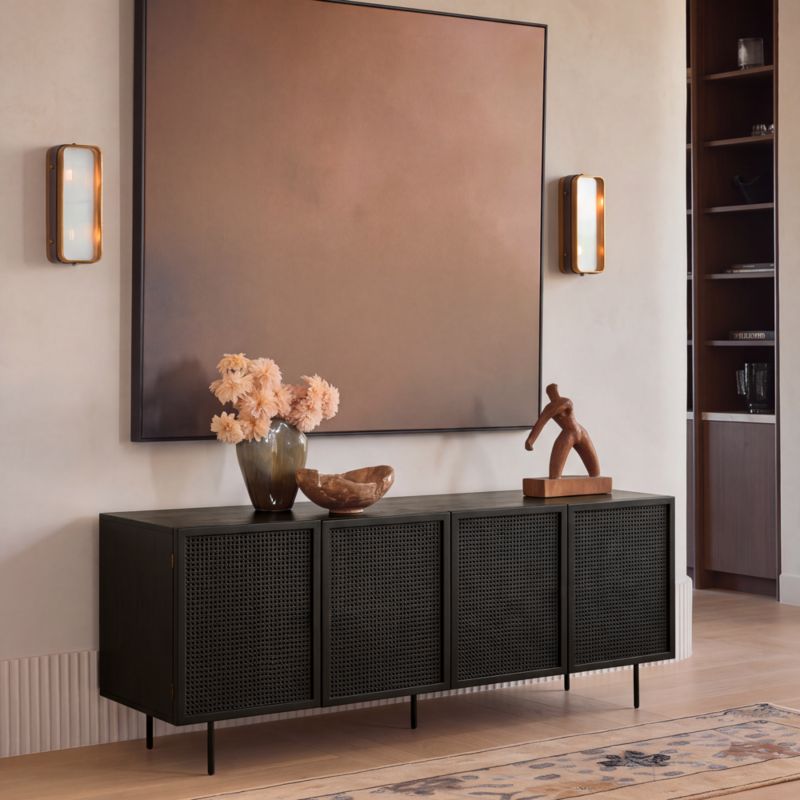 Trace 71" Black Wire Mesh Credenza - image 2 of 11