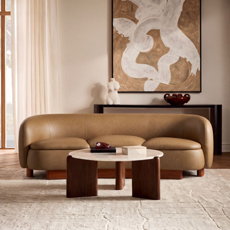 Muir 90" Leather Sofa Bello Saddle - image 2 of 3