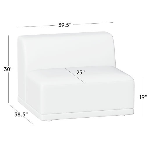 Faible Leather Standard Depth Armless Chair