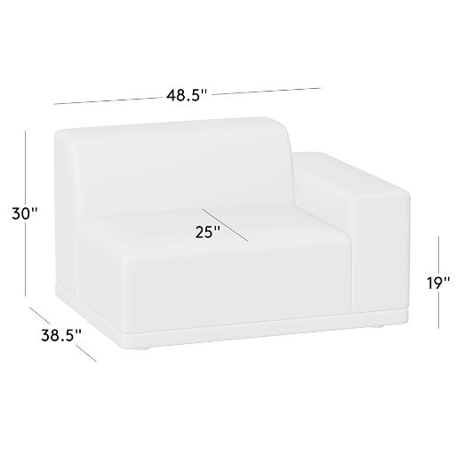 Faible Leather Standard Depth Right-Arm Chair