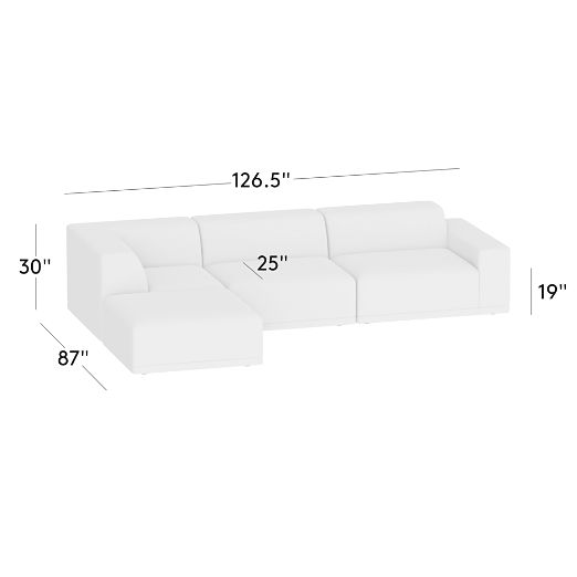 Faible 4-Piece L-Shaped Leather Standard Depth Sectional Sofa with Right-Arm