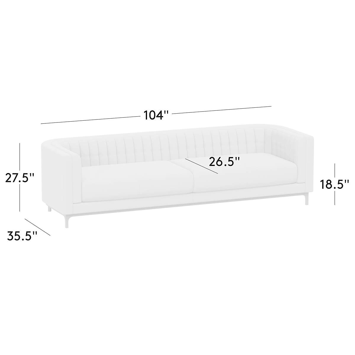 View Ambroise 80" Curious Linen Sofa - image 3 of 6