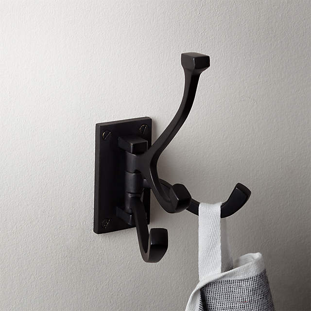 Black 3-Prong Swivel Towel Hook + Reviews