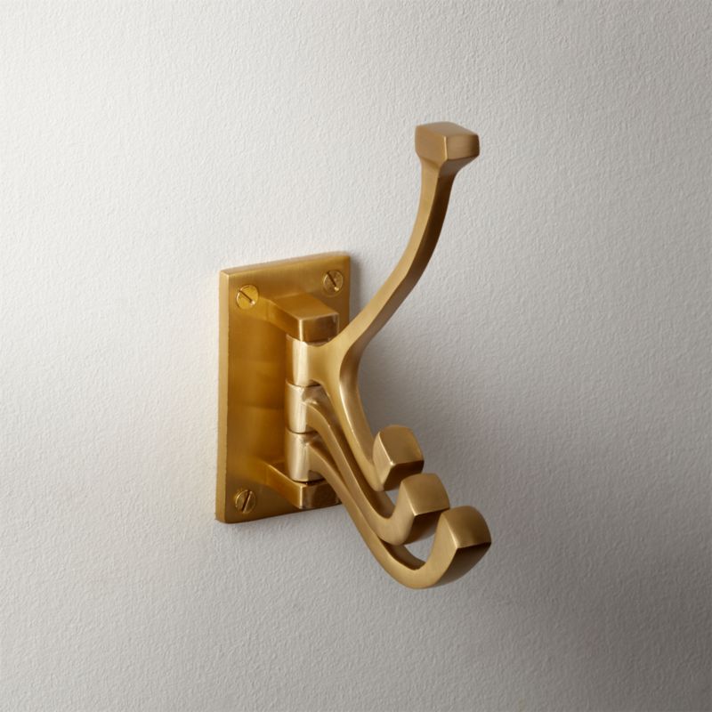 View Brass 3-Prong Swivel Towel Hook details