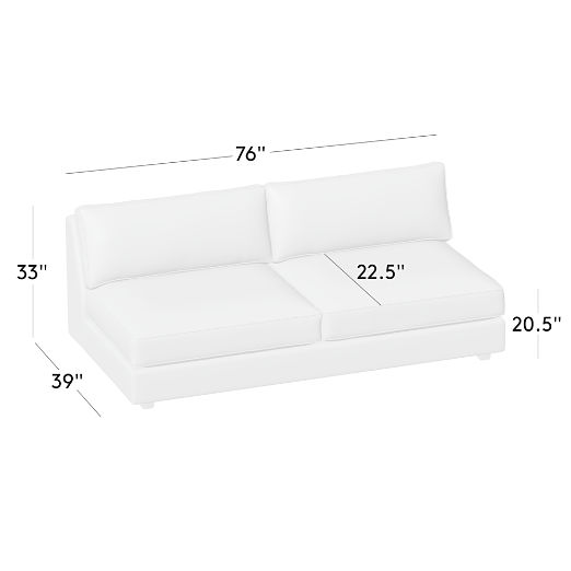 Winona Leather Armless Loveseat