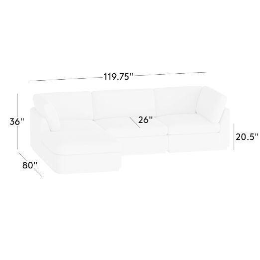 Stormo 4-Piece L-Shaped Leather Sectional