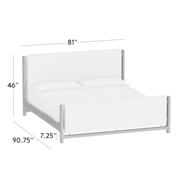 View Tavola Walnut and Green Upholstered King Bed - image 2 of 9