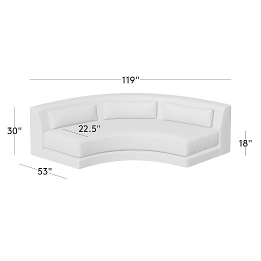 Sonora Curved Leather Armless Sofa