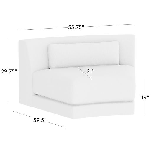 Sonora Curved Leather Armless Chair