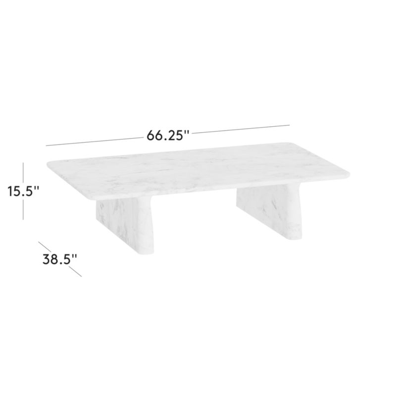 Almera 66" Rectangular Whitewashed Oak Coffee Table