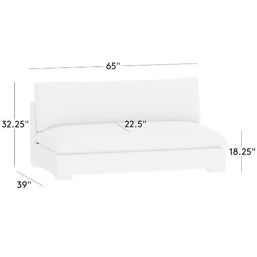 Deseo 65" White Performance Fabric Standard Depth Armless Loveseat