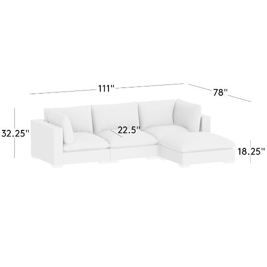 Deseo 4-Piece Modular Charcoal Grey Performance Velvet Standard Depth Sectional Sofa