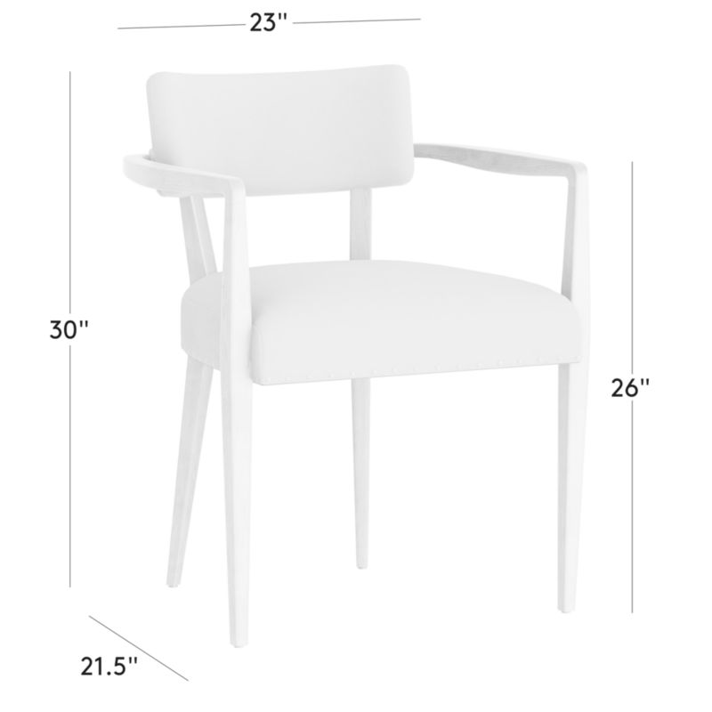 Arlo Warm White Performance Fabric Dining Armchair