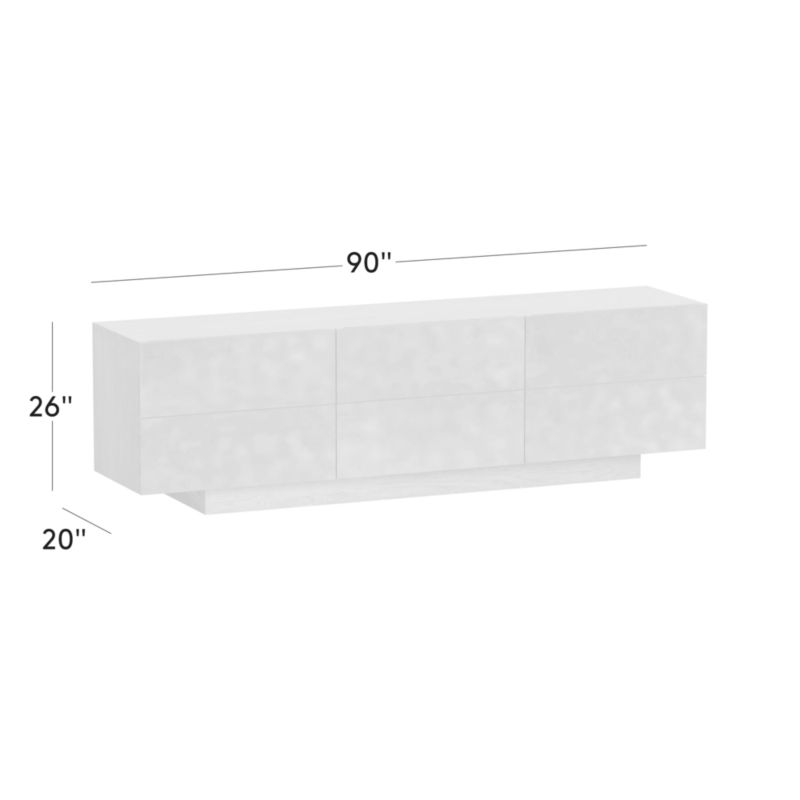 Hudson 6-Drawer Lacquered Dark Brown Wood Dresser