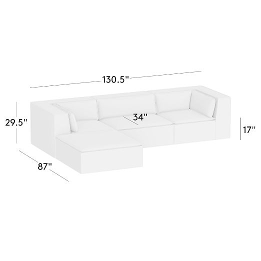 Martine 4-Piece L-Shaped Leather Sectional Sofa With Ottoman