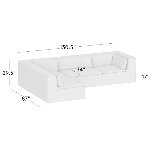 Martine 4-Piece L-Shaped Leather Sectional Sofa