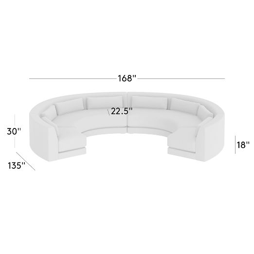 Sonora 4-Piece Modular Curved Leather Sectional