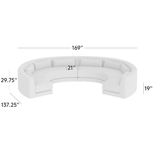 Sonora 4-Piece Modular Curved Leather Sectional