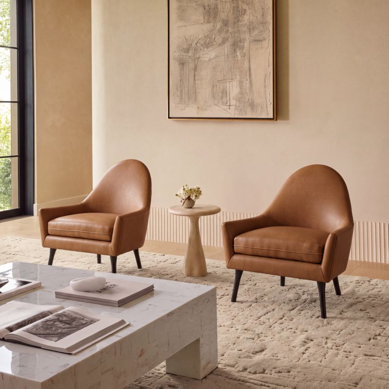 Symmetric Leather Accent Chair - image 3 of 4