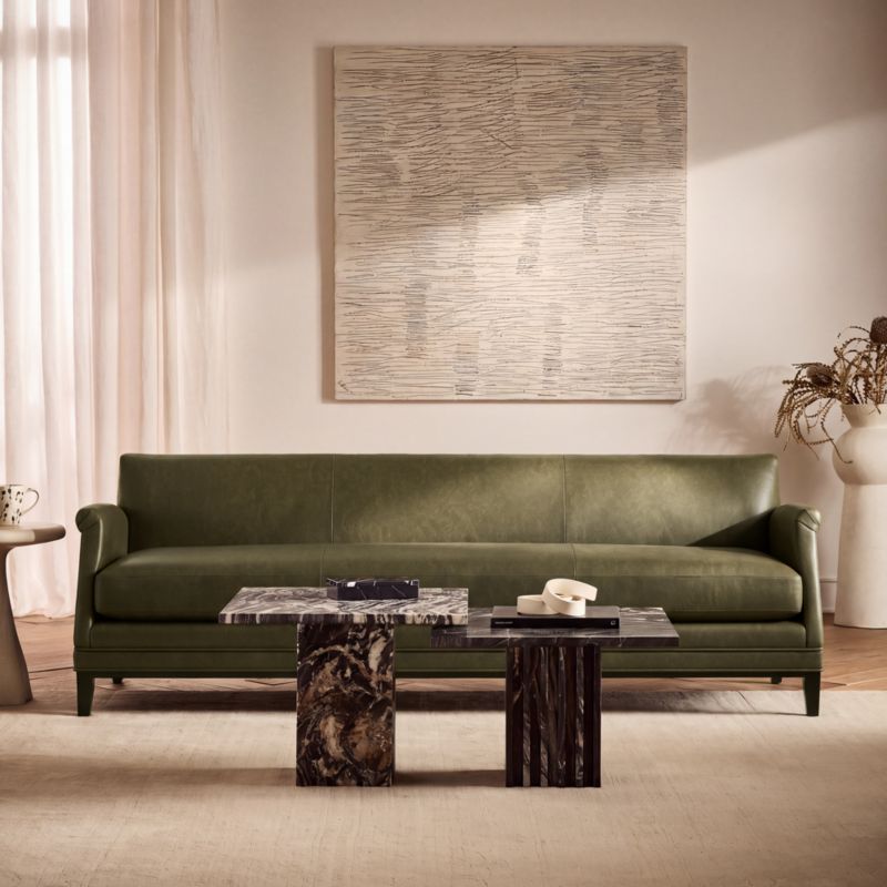 Olson 78" Leather Sofa - image 3 of 4