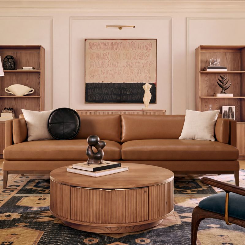 Mona 103" Leather Sofa - image 3 of 4
