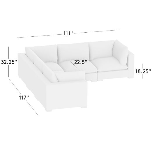 Deseo 5-Piece Modular Charcoal Grey Performance Velvet Standard Depth Sectional Sofa